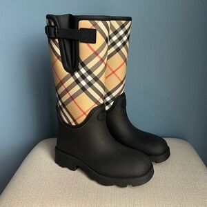 Burberry Check Marsh Stamp High Rain Boots